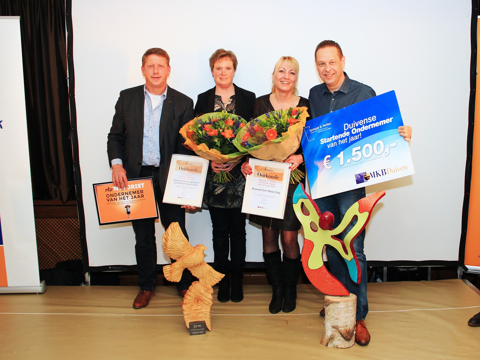 Jan Kütschruiter en Patricia Dhondt & Edwin Tunnissen winnen Duivense ondernemersprijzen van 2016