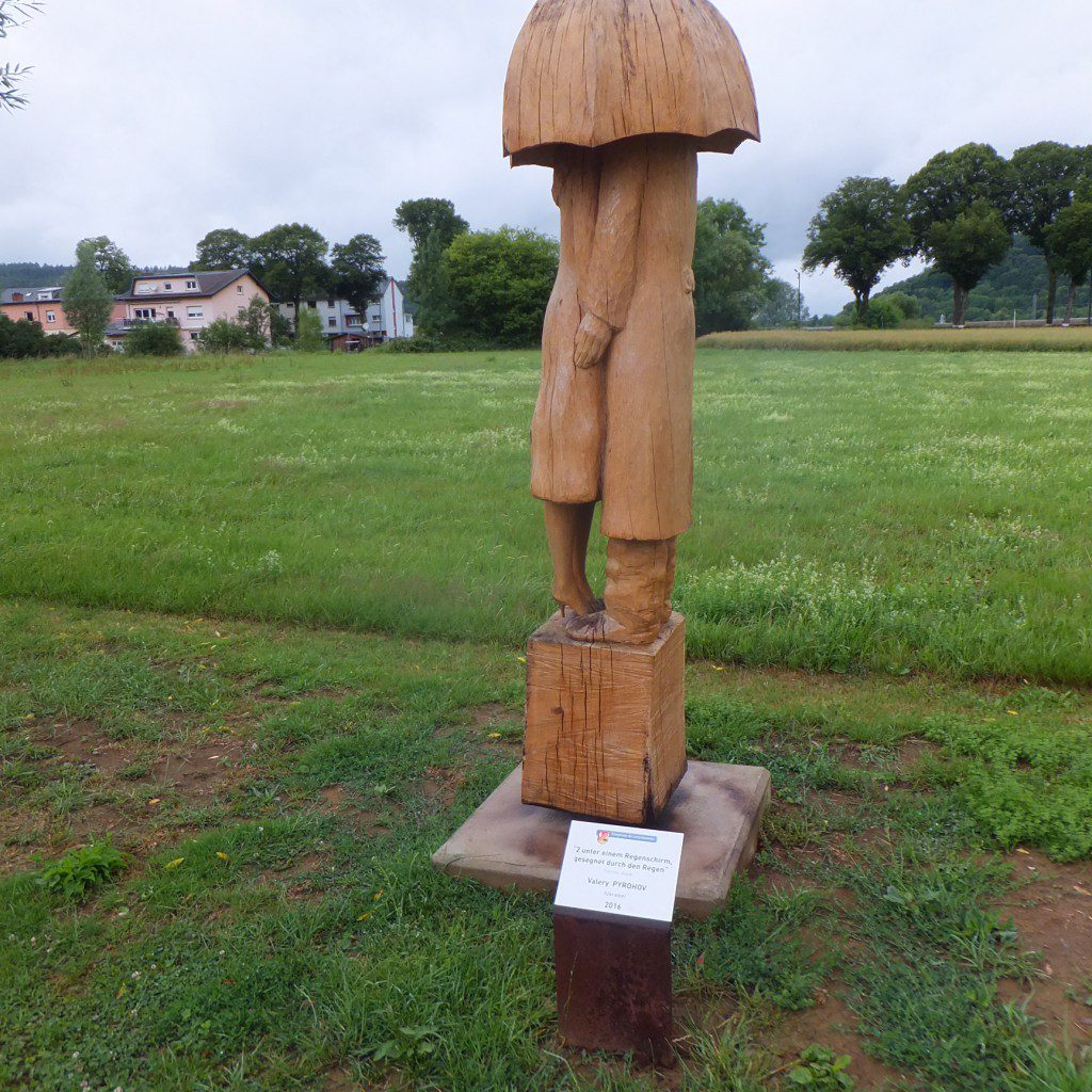 Hunsdorf  met kunst aan de fietsroute.